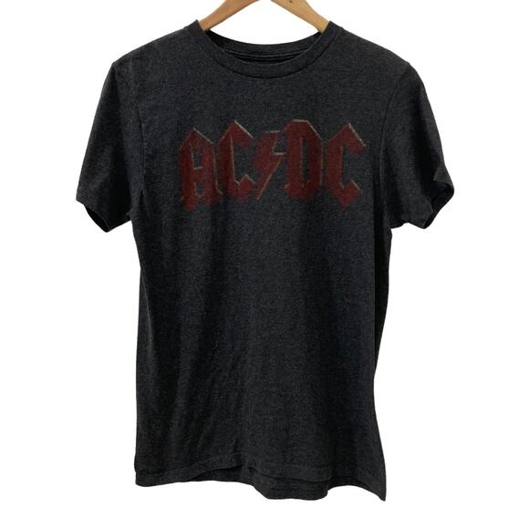 AC/DC Charcoal Heathered Faded Logo Gray T-Shirt Size Small - Picture 1 of 8